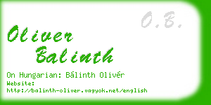 oliver balinth business card